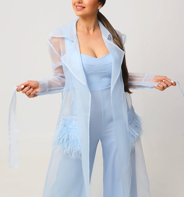 PACIFIC TWO PIECE FEATHER JUMPSUIT